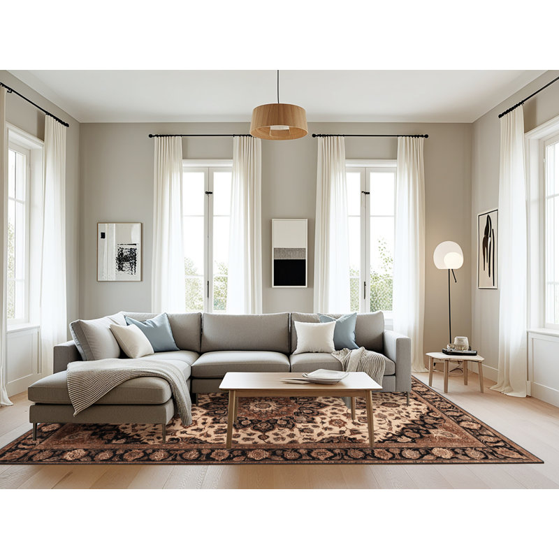 Tapis brun lavable à la machine, Rectangulaire 8 pi x 12 pi