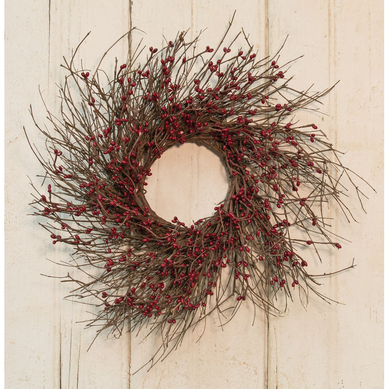 Couronne d'automne à pépins et vignes, H 16 po x l 16 po x P 4 po, Ivoire ivoire