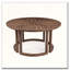 Table de salle à manger 59 po ronde en bois d'acacia avec trou pour parasol (moka)-1037527261