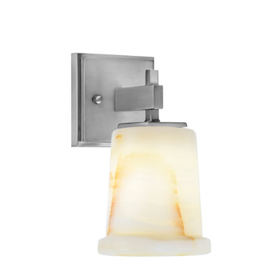 Bliven Wall Sconce, Matte Black Finish, 5" Natural Stone Shade