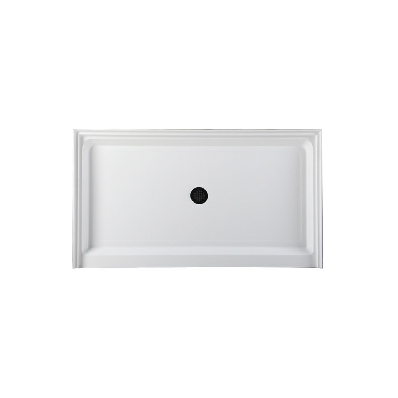 60'' W 36'' D Rectangular Single Shower Base, Matte Black