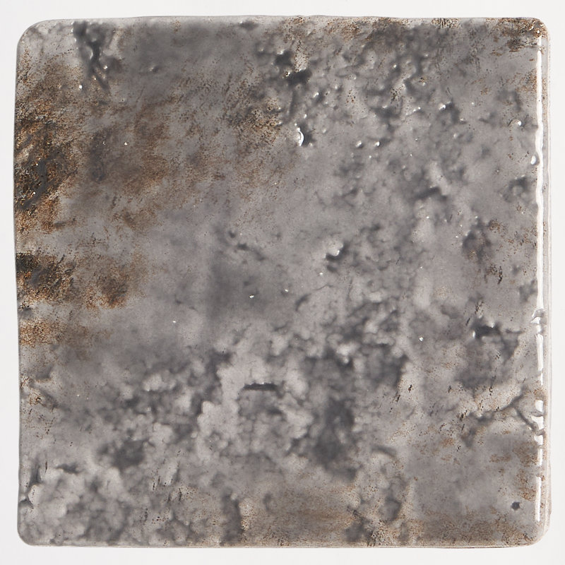 Greta 5x5 Glossy Textured Porcelain Tile, Smoke Gray