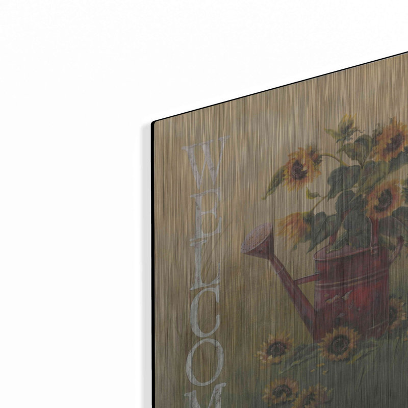 «A Sunflower Welcome» par Pam Britton, art mural en métal, H 16 po x l 12 po