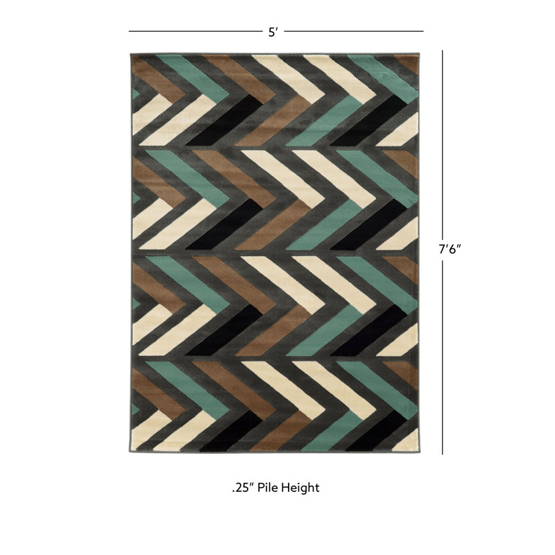 Chevron Indoor Rug, Rectangle 5' x 7'
