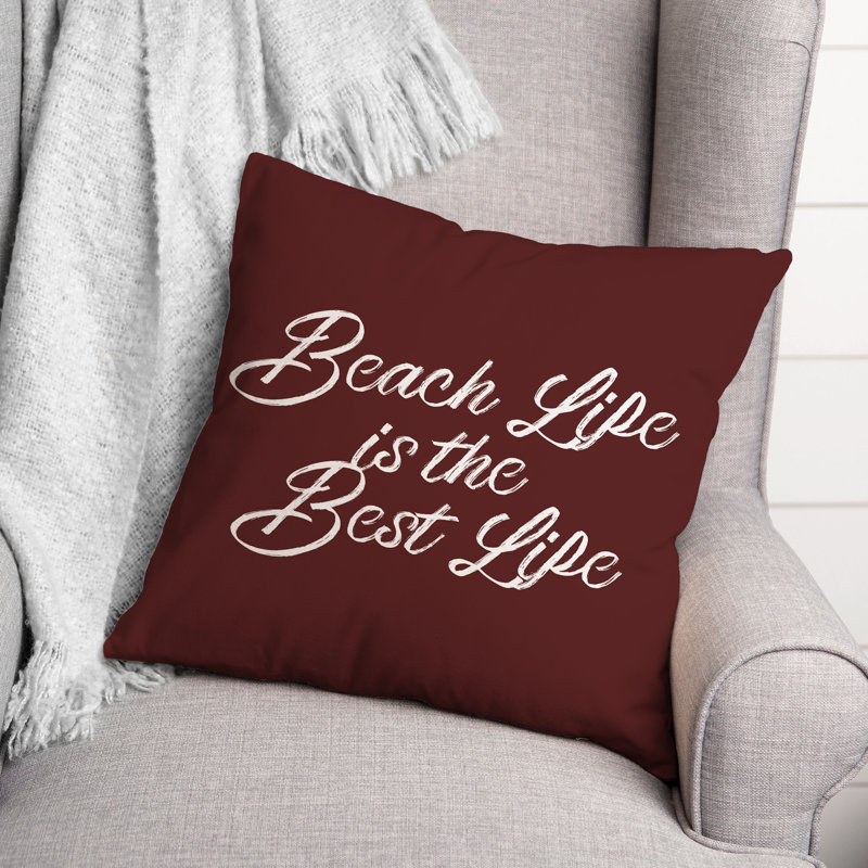 Coussin décoratif intérieur / extérieur en polyester , H 18 po x l 18 po, Marron