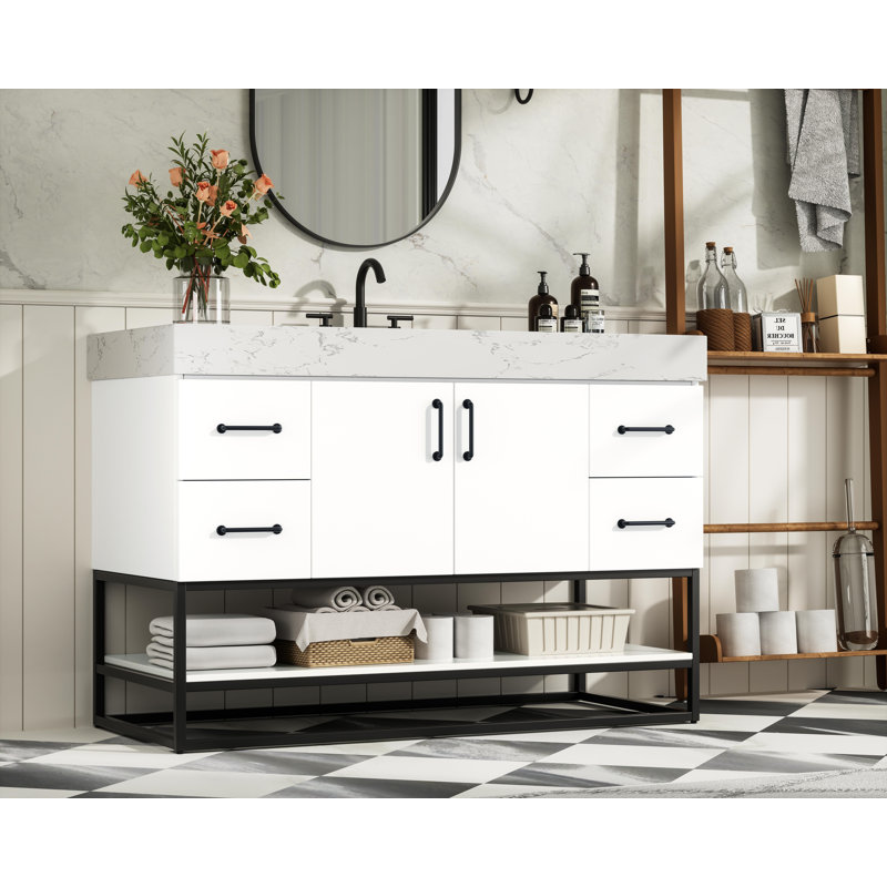 48 inch Single Bathroom Vanity, White