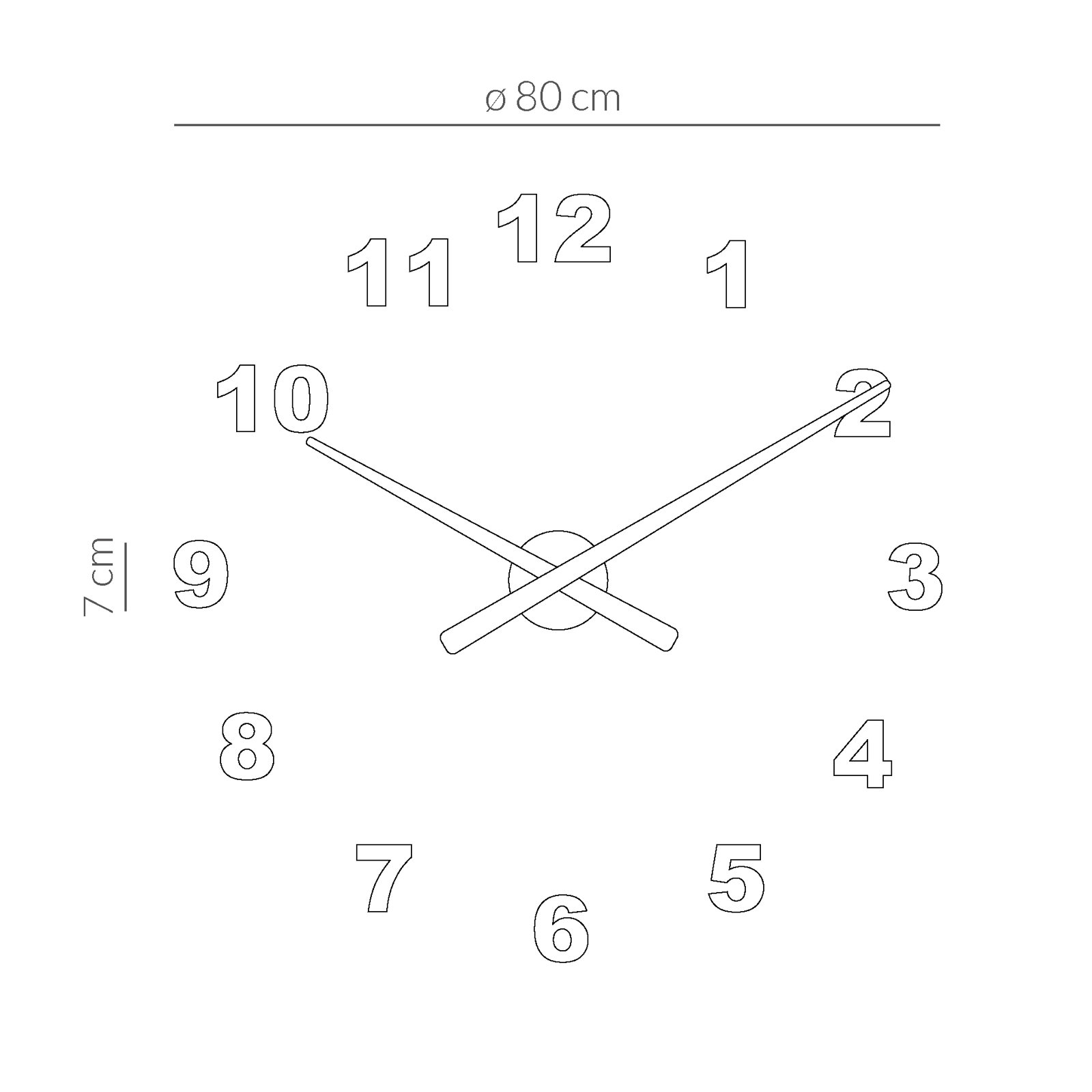 OJ 20" Wall Clock, Negro, Medium