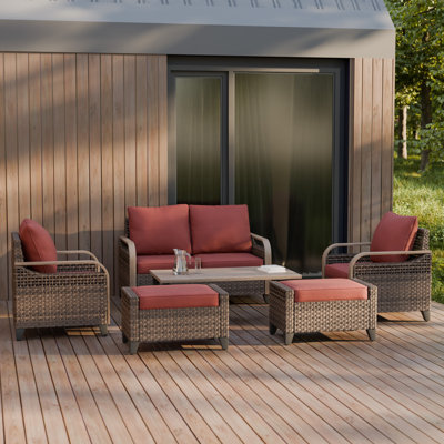 4 - Person Modular Patio Conversation Set with Cushions