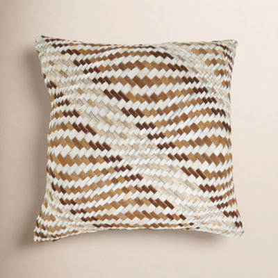 Taffeta 20" x 20" Genuine Leather Pillow Cover