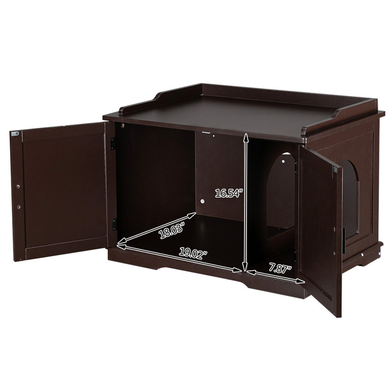 Litière multifonctionnelle brune pour chat, Brun