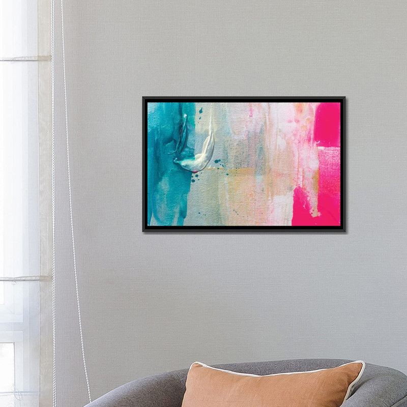 « ocean series iii », reproduction sur toile, H 18 po x l 26 po x P 1,5 po, Toile avec cadre noir, Pas de tapis