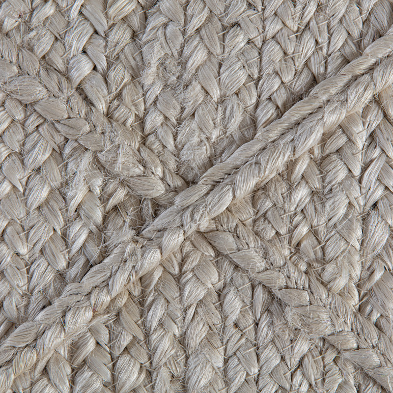 Cloverdales Geometric Hand-Loomed Jute Area Rug in Ivory, Rectangle 9' x 12'