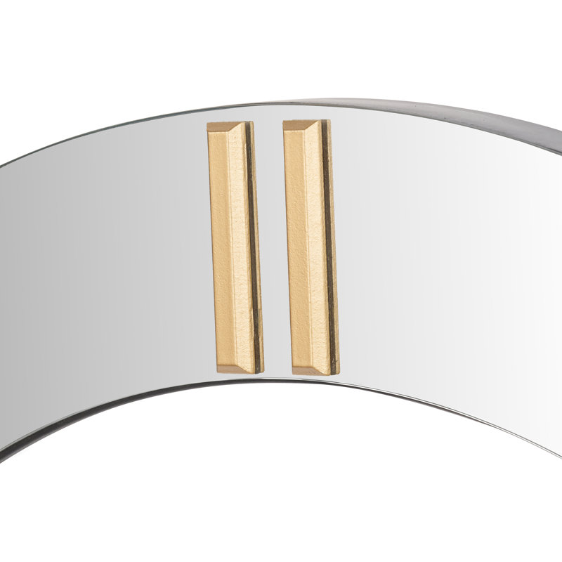 Wood Wall Clock, Gold/Mirrored
