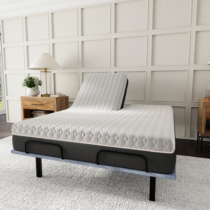 Matelas pour lit très grand divisé 12 po, cuivre, tissu à changement de phase de refroidissement, ressorts ensachés 6 po, base haute densité, mousse très grande, pouces, couche mémoire de 3 po, système, 2 po