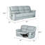 Ensemble de canapé et causeuse inclinable manuel 2 pièces Larus, cuir végétalien bleu-119906975