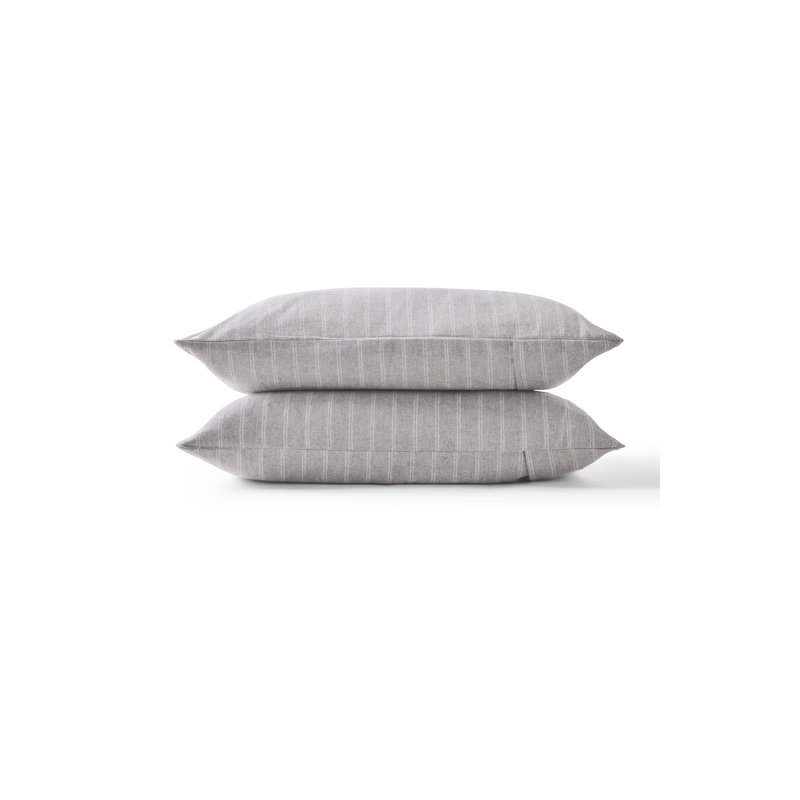 Flannel Marl Pillow Case, Silver, King Pillowcase