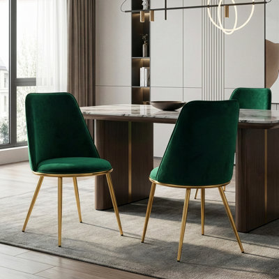 Zielke 19.5'' H Velvet Upholstered Metal Side Chair