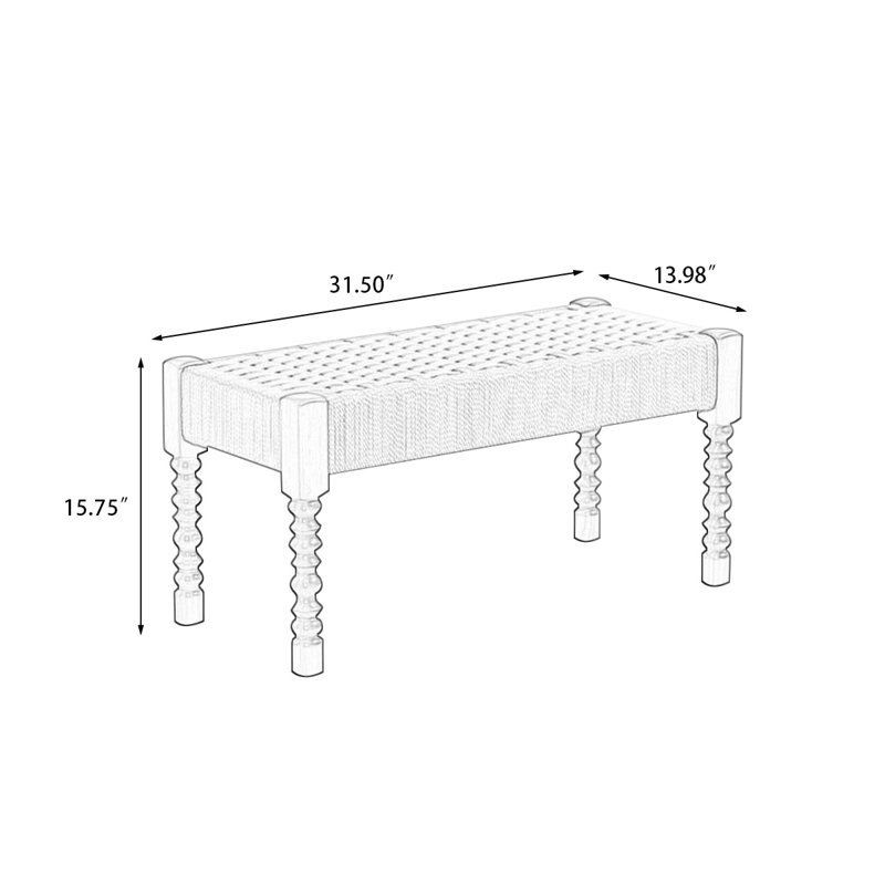 Banc rembourré en noyer foncé, Noyer foncé