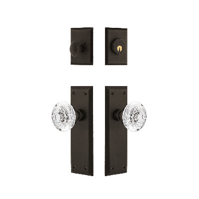 Nostalgic Warehouse New York Entry Set with Crystal Egg & Dart Knob