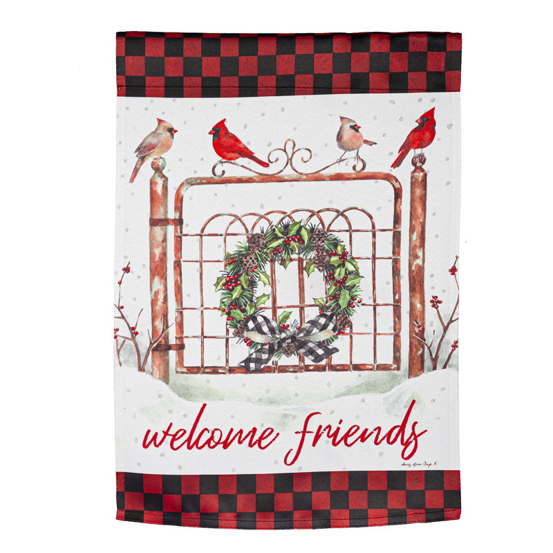 «Welcome Friends», cardinal, clôture, jardin, suède, drapeau