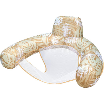 Inflatable Pool Lounge Chair with Plant Pattern