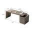 Bureau rectangulaire en bois et cuir brun clair à 3 tiroirs 62,99 po-984043119