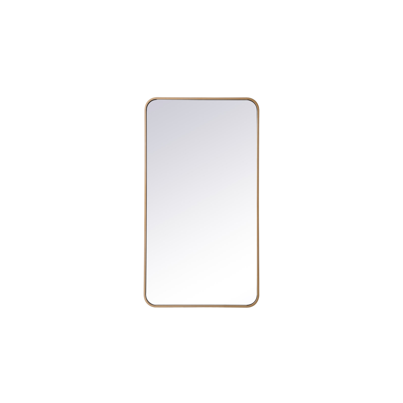 Sabine Metal Rounded Rectangle Wall Mirror, Brass, 40" x 22"