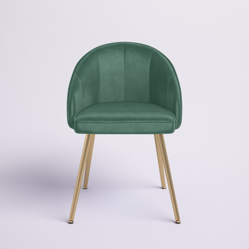 Chaise d'appoint rembourrée en velours Cohen, Vert