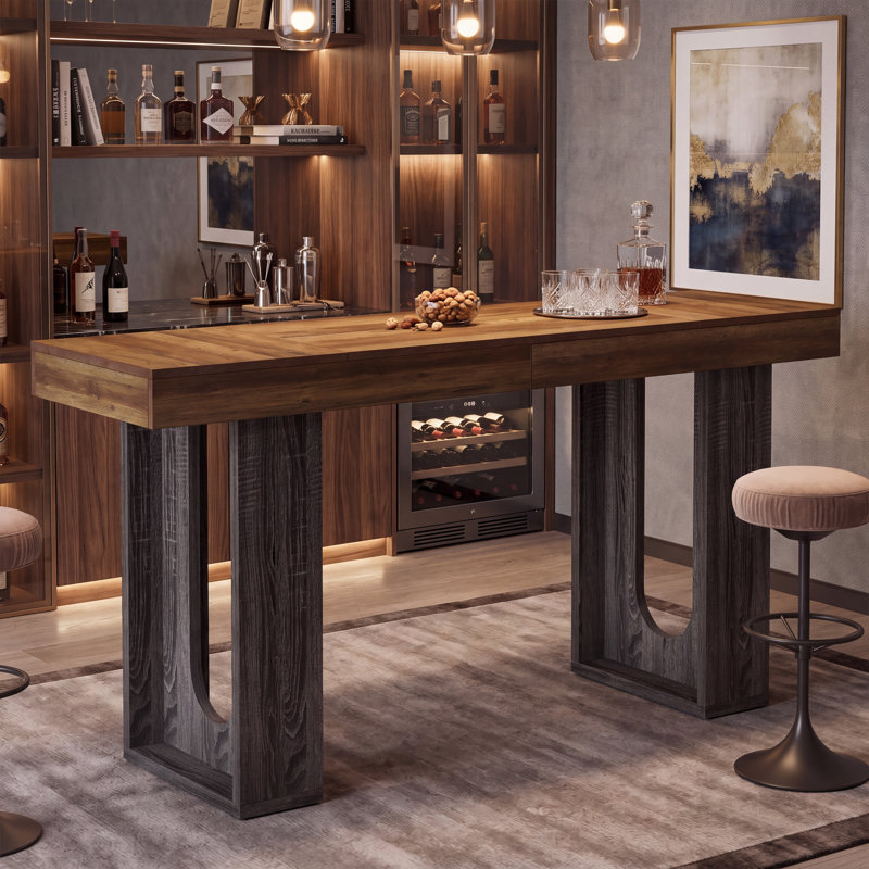 Table de bar 70,9 po, Black/Brown