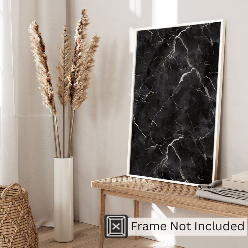 Motif abstrait géométrique noire II, H 30 po x l 20 po