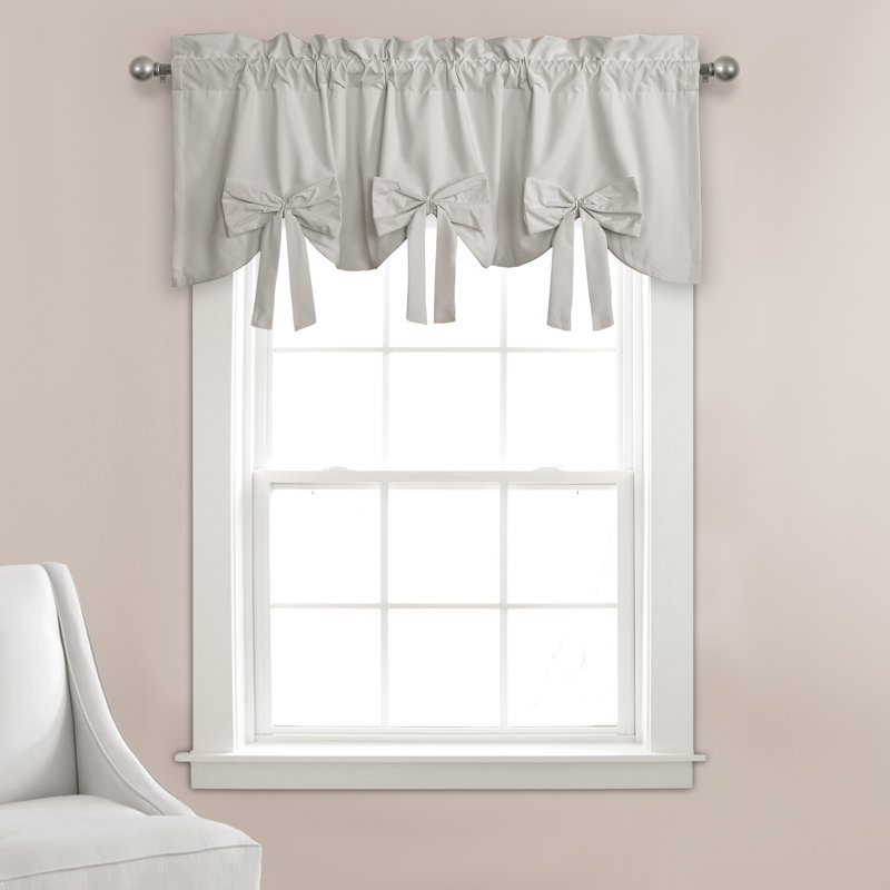 Lush Decor Melody Bow Single Window Valance, Gris clair