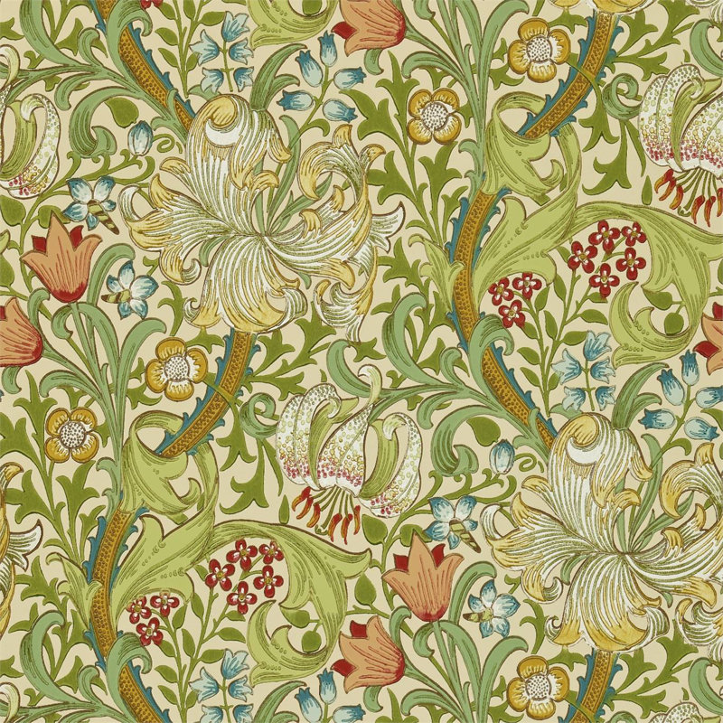 Golden Lily Wallpaper, Pale Biscuit