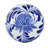 3Pc Decorative Orbs Balls Set, Glossy Blue White Porcelain, Floral Motifs