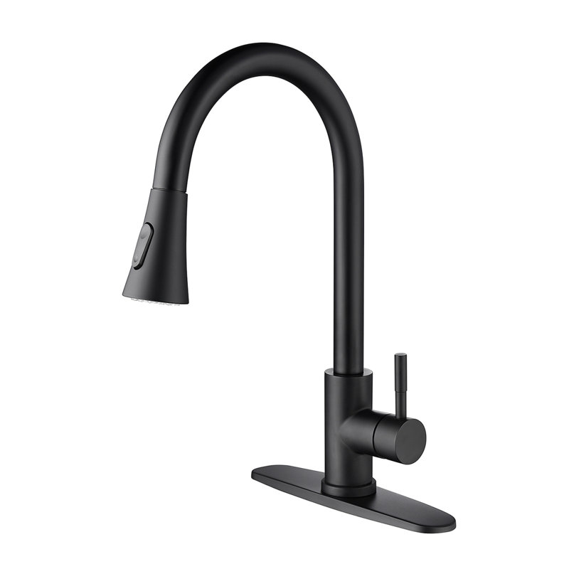 Kitchen Faucet With Pull Out Spraye, Matte Black