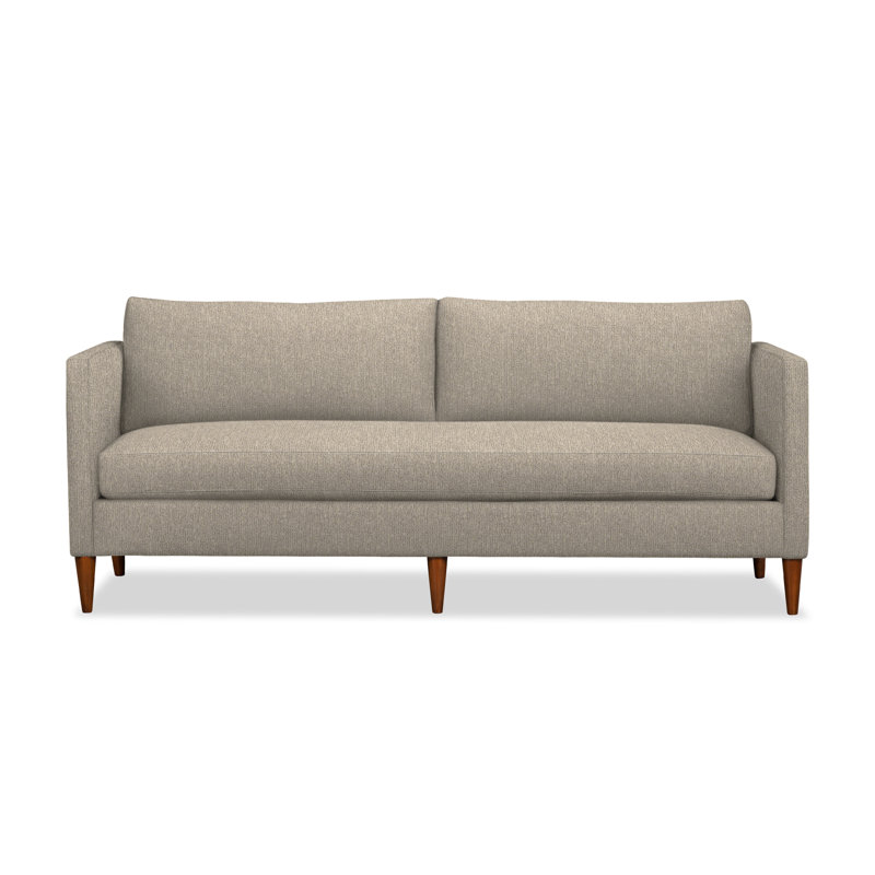 Clifford 87" Upholstered Custom Bench-Seat Sofa, Davis Chateau Gray Bouclé