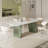 White Rectangular Solid Wood + Sintered Stone tabletop Dining Table-1815697111