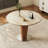 Beige&Walnut Round Sintered Stone Dining table-59217923