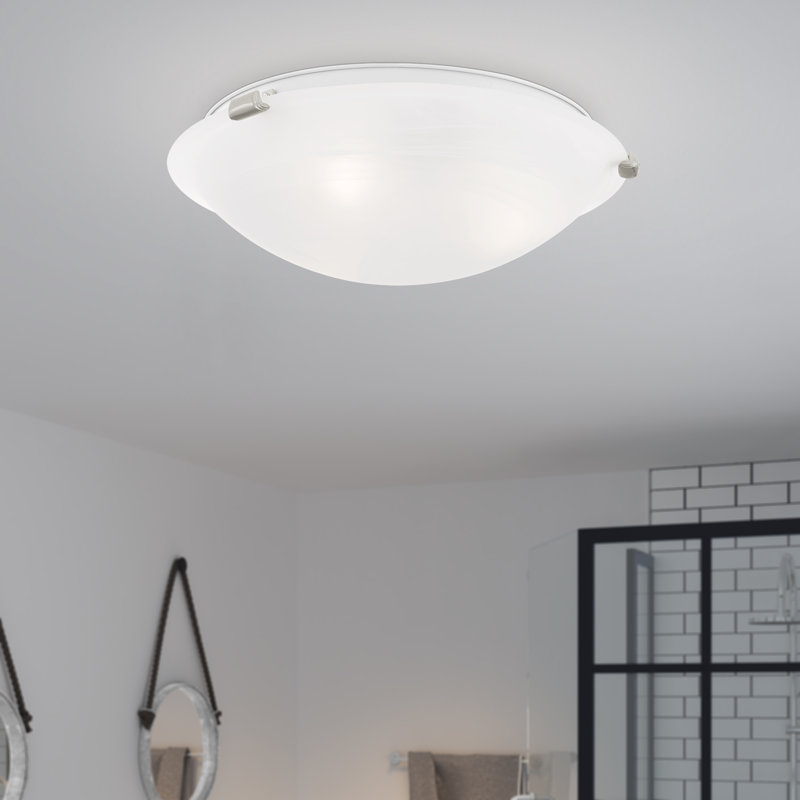 Rabideau Glass Flush Mount, 4.75" H x 16.5" W x 16.5" D, Brushed Nickel