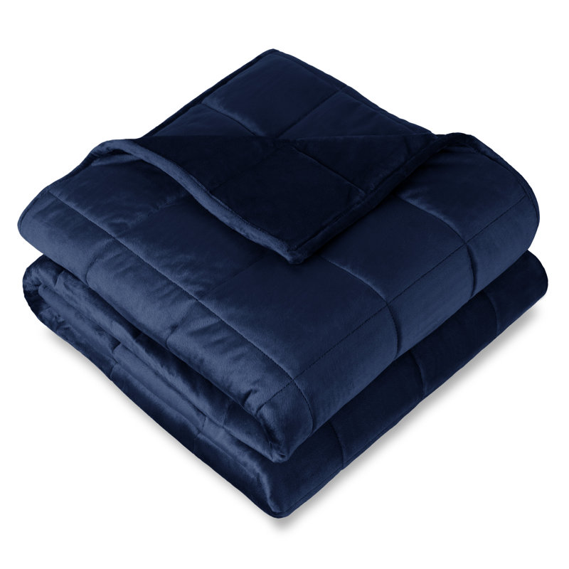 Couverture pondérée Minky, Bleu foncé, L 48 po x L 72 po, 15 lb