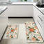 Watercolor Floral Wreath, Kitchen Mats Set Of 2