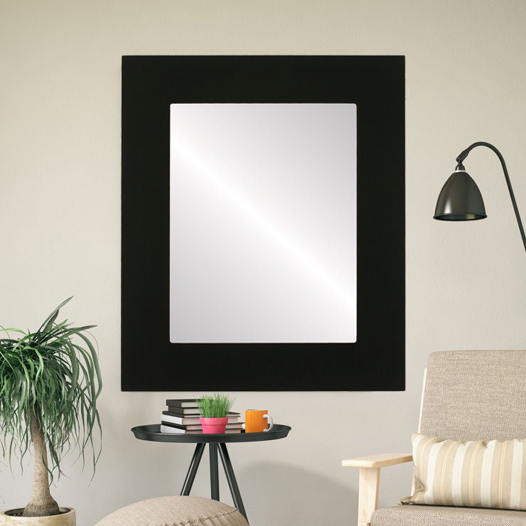 Royster Rectangle Mirror, 25" H x 21" W, Matte Black