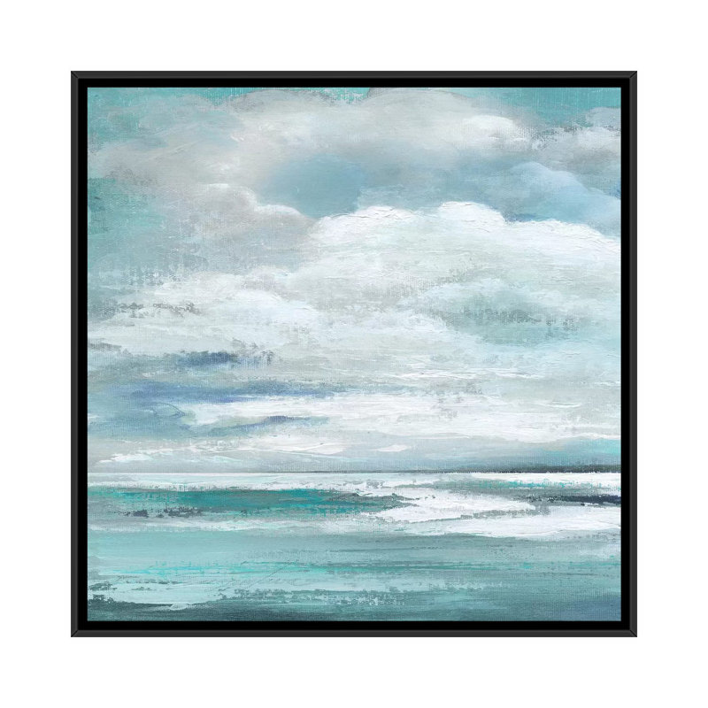 « gonflée clouds i », reproduction sur toile, H 18 po x l 18 po x P 1,5 po, Toile avec cadre noir, Pas de tapis