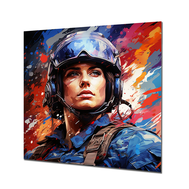 Soldiers Reflection I - Fractal Metal Wall Art Print, H 16 po x l 16 po