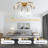 Pedram 20in. Modern Smart Ceiling Fan with Lights, 6-Speed Gold Irregular Ceiling Fa with APP Control