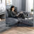 Space-saving Modern Grey Chenille Sectionals With Ottoman
