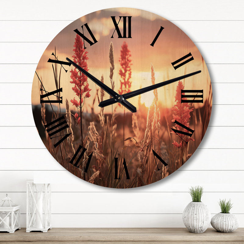 Horloge murale Wildflowers Field, Grand