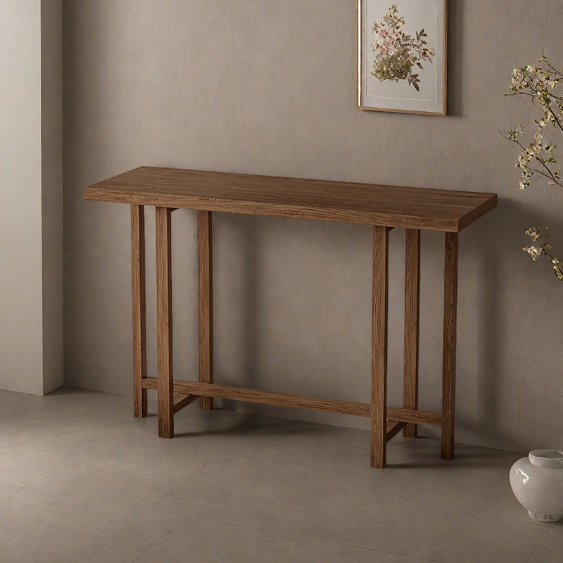 Console minimaliste en bois massif de style nordique, Brun