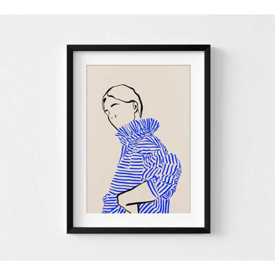 Blue Accent Wall Art Print - Elegant Modern Hotel Decor