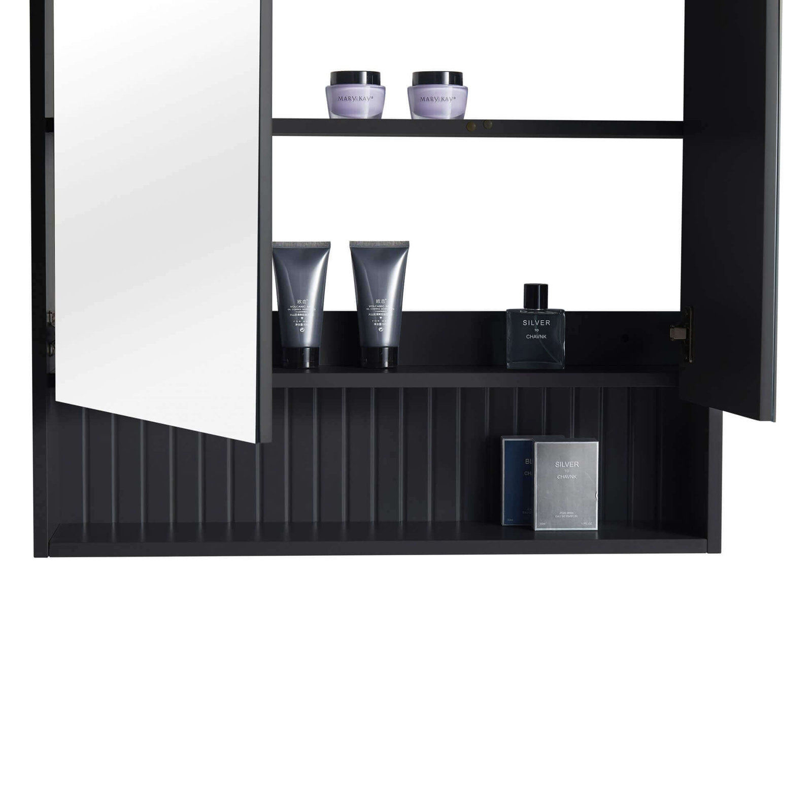 Asahel Surface Double Medicine Cabinet, Black