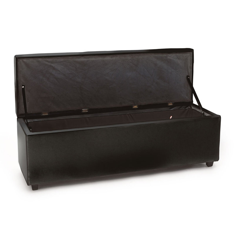 Nicoll Upholstered Storage Bench, Black
